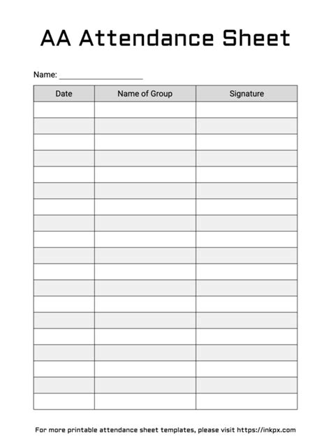 Finding Your Footing: A Guide to the AA Attendance Sheet Printable