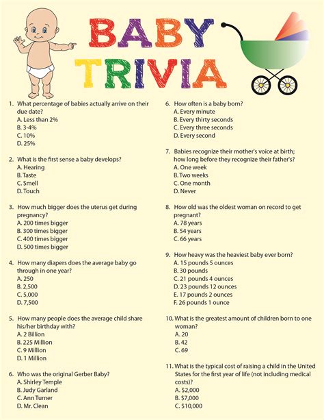 Make Your Baby Shower Unforgettable: The Ultimate Guide to Printable Baby Shower Trivia Games!
