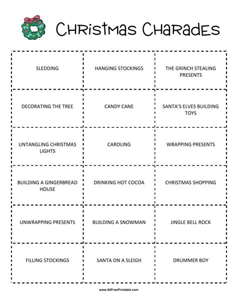 Get Ready to Giggle: Your Ultimate Christmas Charades Game Printable Guide for Festive Fun!