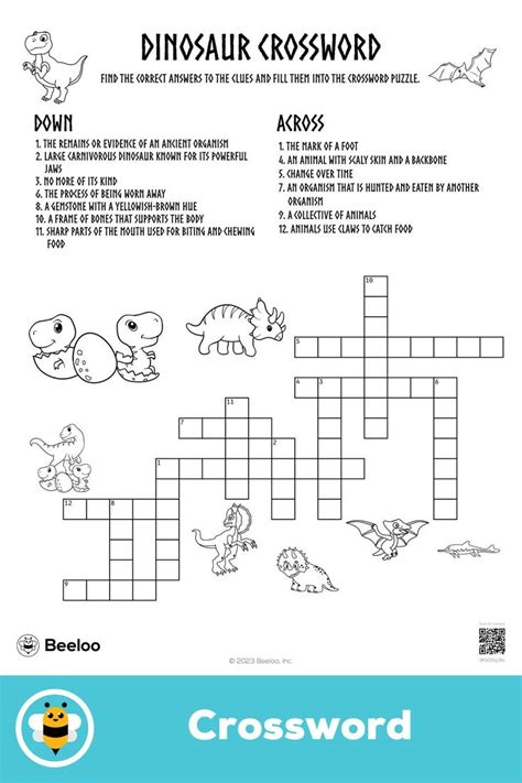 Unleash Your Inner Paleontologist: The Ultimate Guide to Dinosaur Crossword Printables