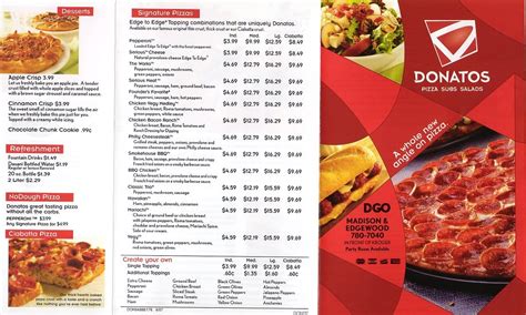Your Ultimate Guide to the Donatos Printable Menu: Pizza Planning Made Easy!