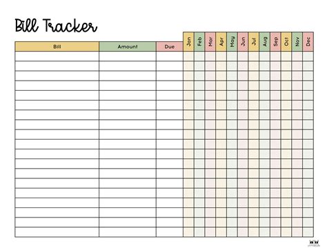 Take Control of Your Money: Your Ultimate Guide to a Free Bill Tracker Printable!