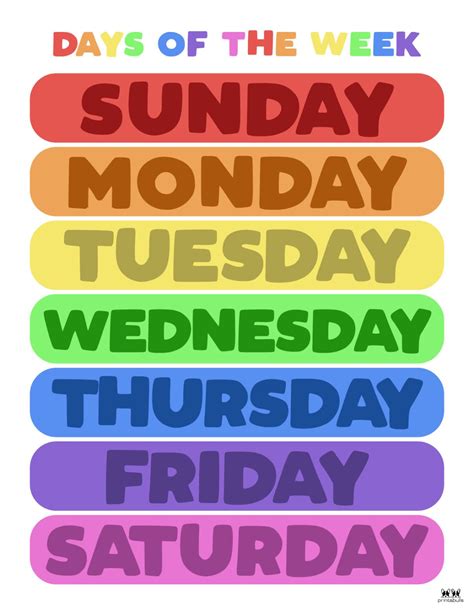 Your Ultimate Guide to Free Days of the Week Printables: Organize Your Life, One Beautiful Day at a Time!