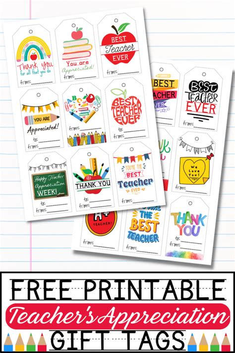 Beyond the Apple: Heartfelt & Free Printable Teacher Appreciation Tags That Truly Shine