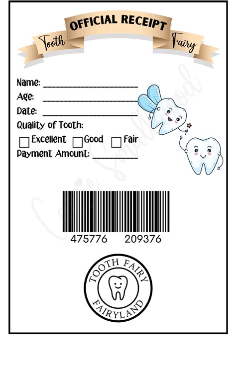 The Ultimate Guide to Free Printable Tooth Fairy Receipts: Crafting Magical Memories, One Lost Tooth at a Time