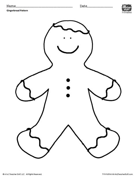 Gingerbread Man Printable Coloring Pages