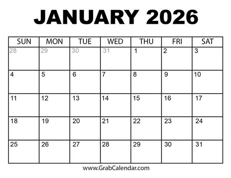Your Go-To Guide for a Productive Start: Grab Your Free January 2026 Calendar Printable!