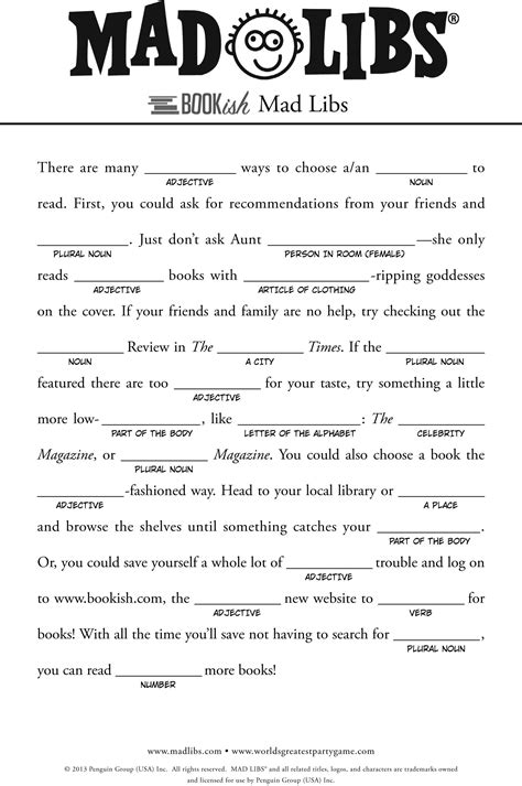 Unleash the Laughter: Your Ultimate Guide to Finding Mad Libs Printable Free!