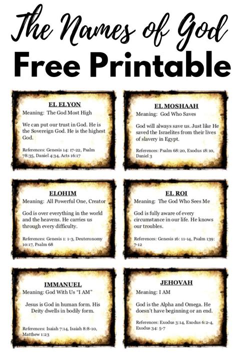 Unlock Deeper Faith: Your Heartfelt Guide to "Names of God Printable" Resources