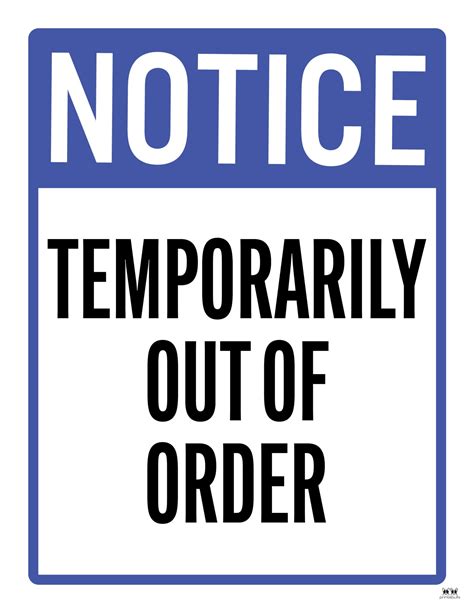 The Ultimate Guide to "Out of Order" Signage: Printable Solutions for Every Situation