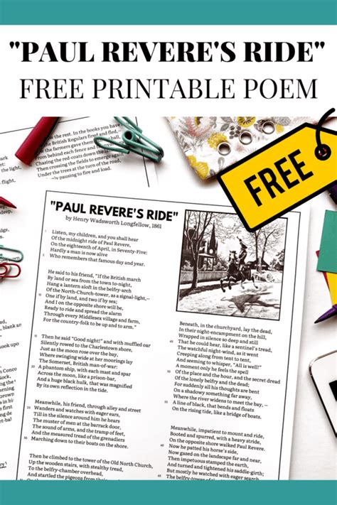 Unlock the Legend: Your Ultimate Guide to Finding and Using the Perfect Paul Revere's Ride Poem Printable