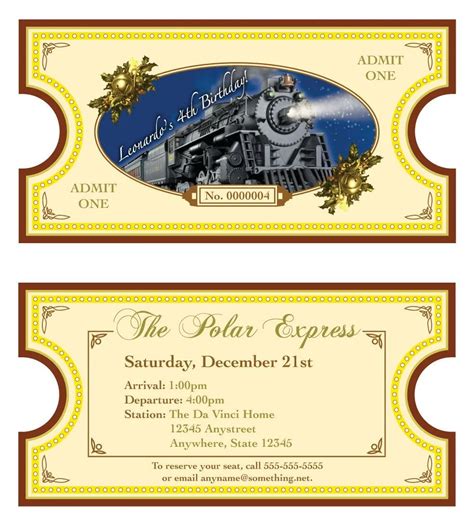 Your Golden Ticket to Magic: Crafting the Perfect Polar Express Ticket Printable