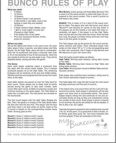The Ultimate Guide to Printable Bunco Directions: Your Blueprint for a Flawless & Fun Game Night!