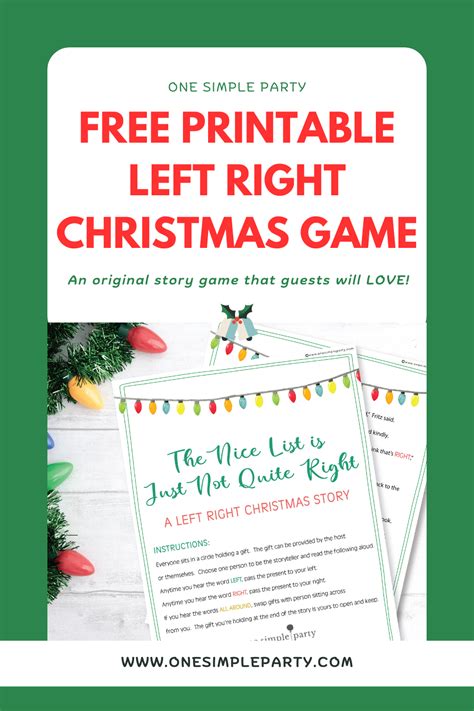 The Ultimate Guide to the Printable Christmas Left Right Game: Free Fun for Your Festive Season!