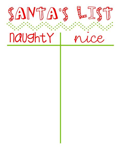 The Ultimate Guide to Printable Naughty Nice Lists: Spreading Holiday Cheer (and Good Behavior!)