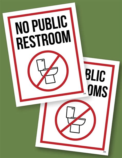 Your Guide to the Perfect Printable No Public Restroom Sign: Navigating Awkward Moments with Grace