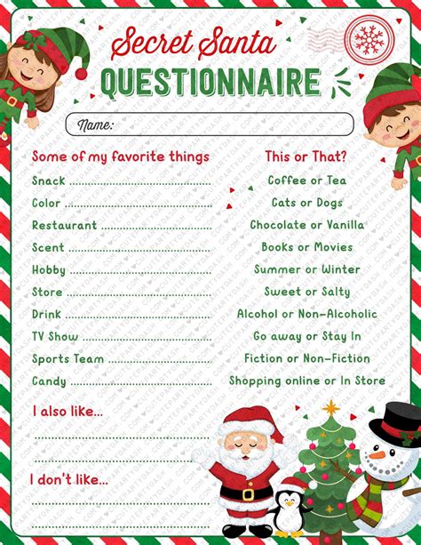 The Ultimate Guide to Printable Secret Santa Forms: Make Your Gift Exchange Effortless & Fun!