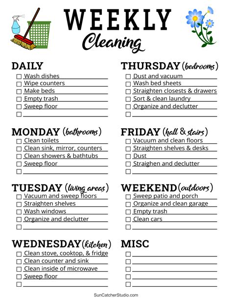 Your Secret Weapon for a Sparkling Home: The Printable Weekly Cleaning Schedule You Need!