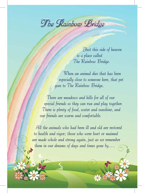 Finding Comfort After Loss: Your Guide to the Perfect Rainbow Bridge Pet Poem Printable