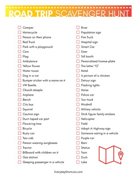 The Ultimate Road Trip Scavenger Hunt Printable: Your Cure for Car Boredom!
