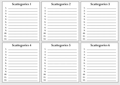 Game Night Sorted: The Ultimate Collection of Scattergories Questions Printable for Every Player!