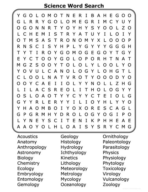Unlock the Wonders of Learning: Your Ultimate Guide to Science Word Search Puzzles Printable