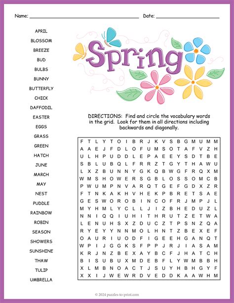 Bloom into Fun: Your Ultimate Guide to Free Printable Spring Word Searches!