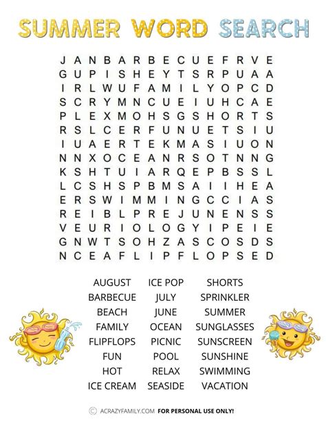 Dive into Fun: Your Ultimate Guide to Summer Word Search Printables!