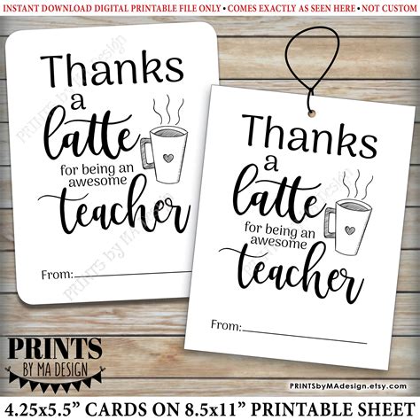 Pour Out Your Gratitude: The Ultimate Guide to 'Thanks a Latte' Printables