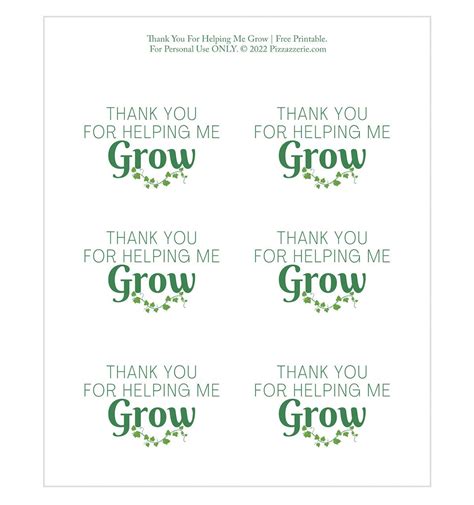 Beyond Words: The Ultimate Guide to 'Thanks for Helping Me Grow' Printables for Heartfelt Gratitude