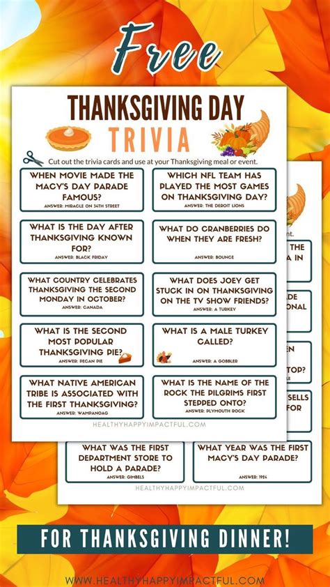 Your Ultimate Printable Thanksgiving Day Trivia Challenge!