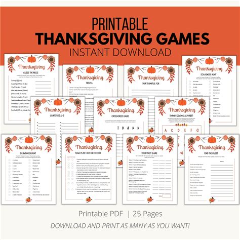 Gobble Up the Fun! Your Ultimate Guide to Free Printable Thanksgiving Games