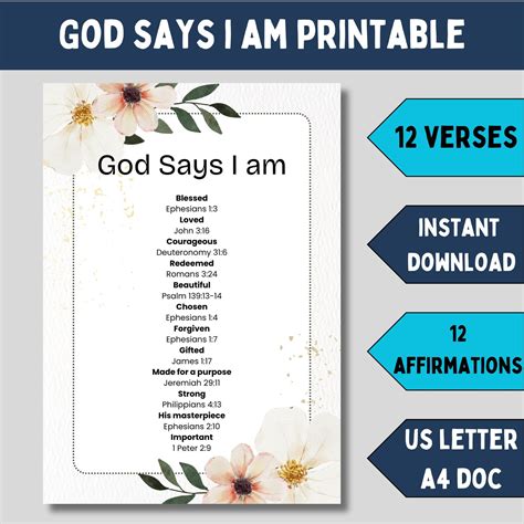 Discover Your True Identity: Empowering 'Who God Says I Am' Printables for a Transformed Life