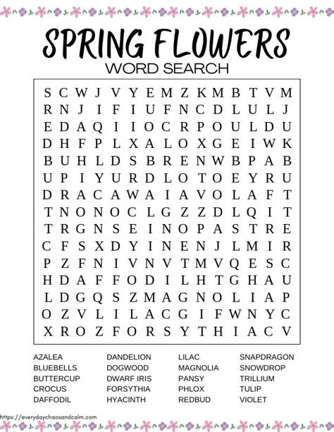 Unleash Springtime Fun: Your Ultimate Guide to Free Word Search Spring Printables!