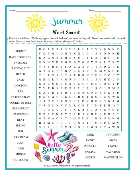 Beat the Heat & Boredom: Your Ultimate Guide to Engaging Word Search Summer Printables!