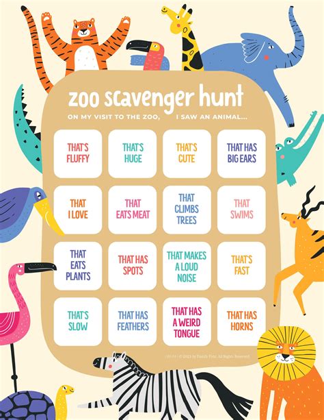 Unleash the Wild Fun: Your Ultimate Guide to an Epic Zoo Scavenger Hunt Printable!
