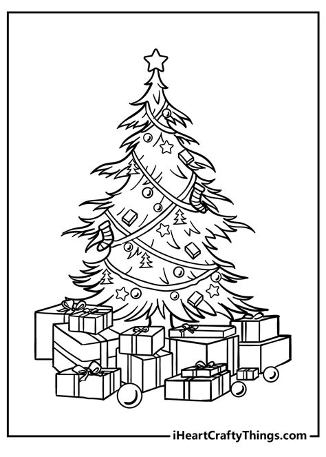 1. Classic & Traditional Printable Christmas Tree Coloring Pictures