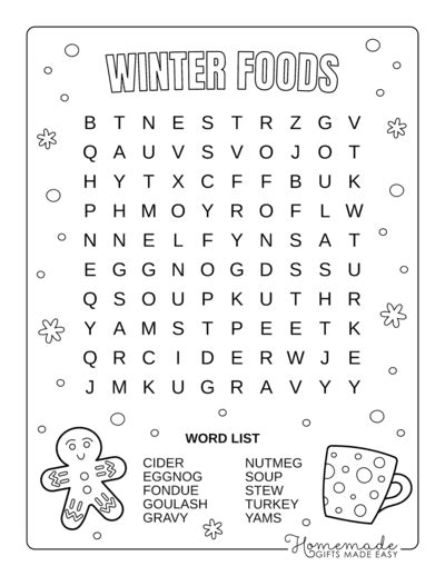 1. Cozy Winter Warm-Up Word Searches