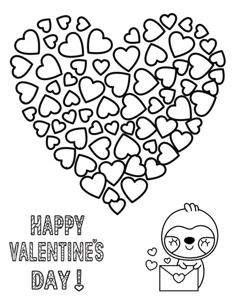 1. Sweet & Simple: Valentine Printable Coloring Pages for Little Hands