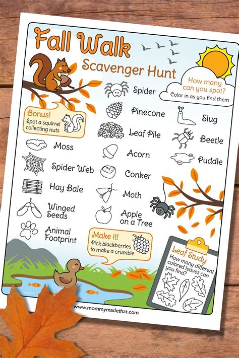 1. The Classic Nature Walk Fall Scavenger Hunt