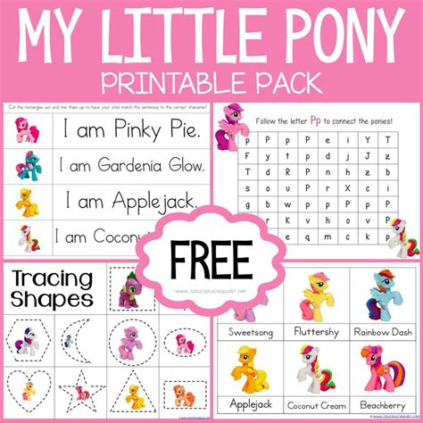 2. Activity Sheets: Learning & Play with My Little Pony Printables
