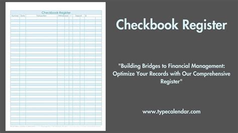 2. Finding Your Perfect Match: Types of Free Printable Checkbook Register PDFs