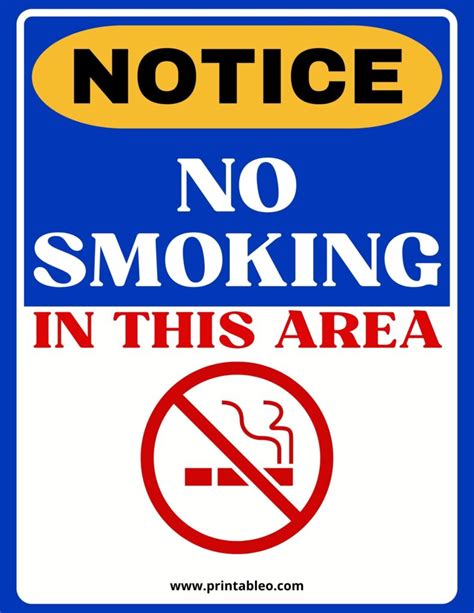 2. Workplace & Professional Settings: Printable No Smoking Signs for Compliance