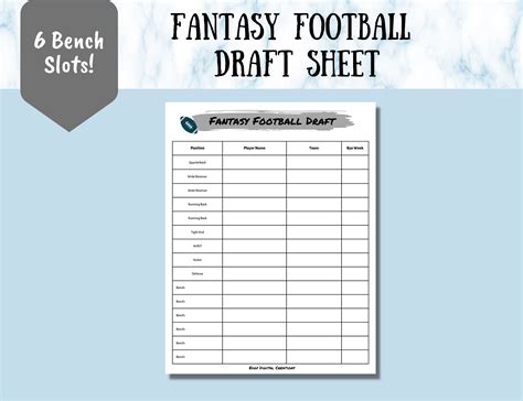 3. Fantasy Fun, Simplified: Draft-Style Printable Pools