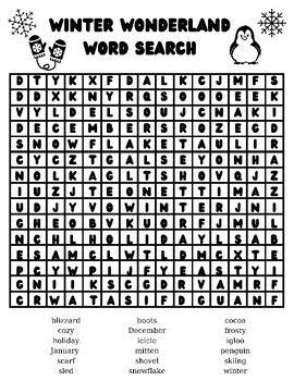 3. Nature's Winter Wonderland Word Searches