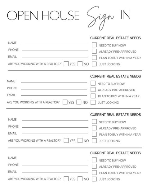 3. The Feedback & Discovery Open House Sign-In Sheet