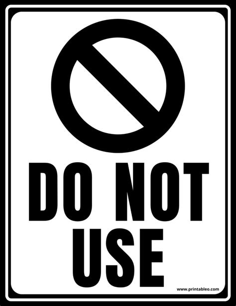 4. Common Scenarios for "Do Not Use" Signs: Practical Applications and Examples