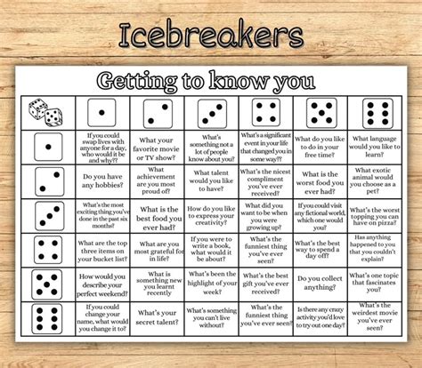 4. Game & Icebreaker Printables: Fun for All Ages