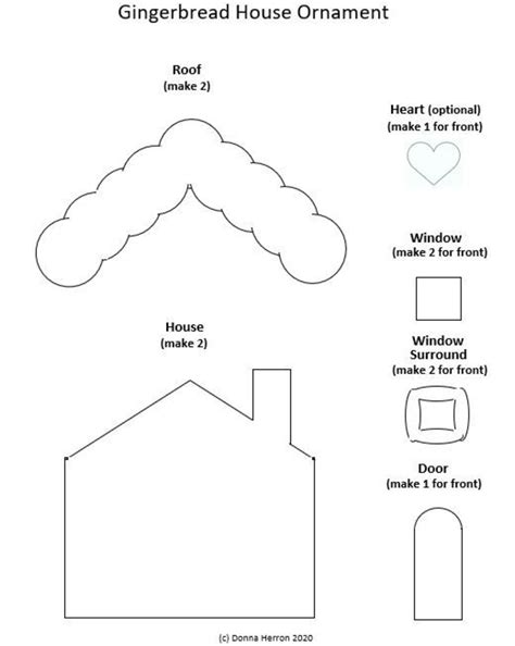 4. Miniature & Ornament Gingerbread House Templates