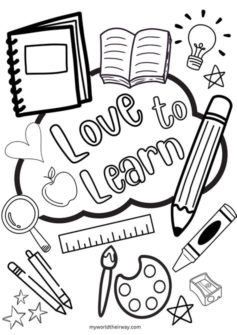 4. Playful & Educational: Love & Learning Coloring Pages